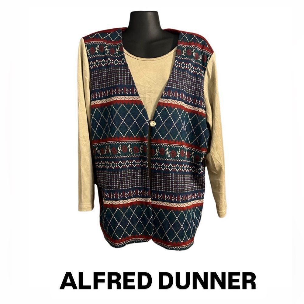 ALFRED DUNNER vintage sweater vest top women’s large made in USA